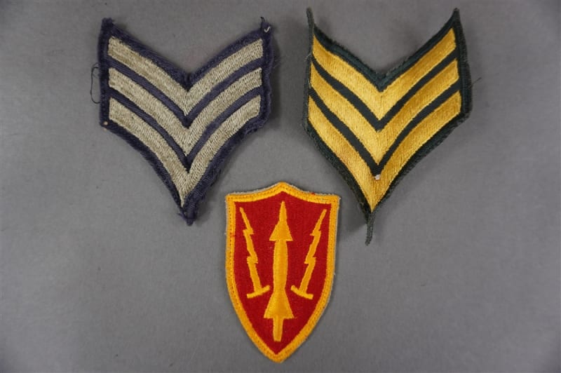 Original US WWII Army Air Defense & Rank Patches