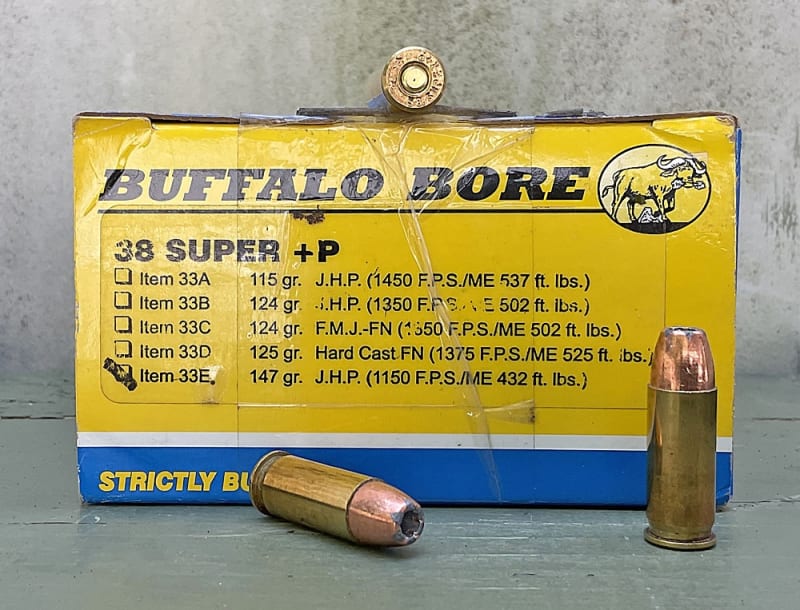 BUFFALO BORE 38 SUPER +P 147gr JHP 20rd BOX