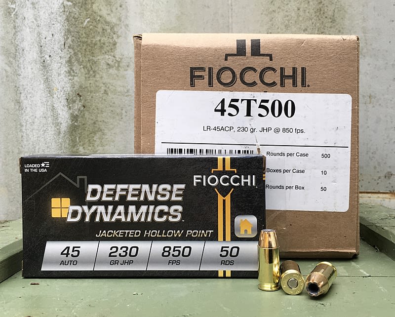 FIOCCHI 45 AUTO 230gr JHP 500rd CASE