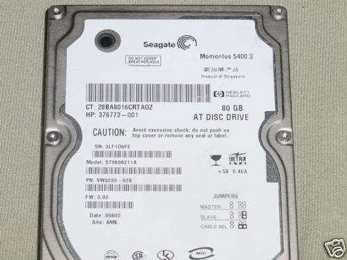 SEAGATE - 80GB 5400 RPM EIDE NOTEBOOK HARD DISK DRIVE. 8MB BUFFER DMA/ATA100(ULTRA) 2.5 INCH ULTRA SLIM LINE (ST9808211A). REFURBISHED. IN STOCK.