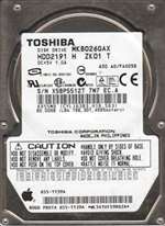 TOSHIBA HDD2191 80GB 5400RPM 16MB BUFFER ATA/IDE-100 (ULTRA) 44-PIN 9.5 MM 2.5INCH SLIM LINE NOTEBOOK HARD DRIVE. REFURBISHED. IN STOCK.