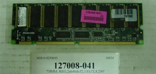 HP 127008-041 1GB 133MHZ PC133 CL3 ECC REGISTERED SDRAM DIMM GENUINE HP MEMORY FOR HP PROLIANT SERVER DL360 DL380 ML350 ML370 G2. BULK. IN STOCK.