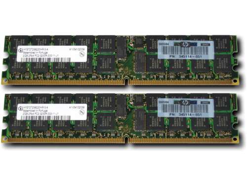 HP 375004-B21 4GB (2X2GB) 400MHZ PC2-3200 CL3 ECC REGISTERED DDR2 SDRAM DIMM GENUINE HP MEMORY KIT FOR SERVER. BULK. MINIMUM ORDER 2 PCS. IN STOCK.