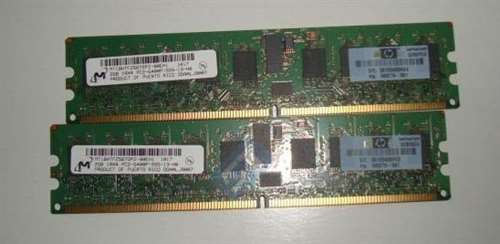 HP 497765-B21 4GB (2X2GB) 800MHZ PC2-6400 CL6 ECC REGISTERED DDR2 SDRAM DIMM GENUINE HP MEMORY KIT FOR HP PROLIANT SERVER G5/G6 SERIES. BULK. IN STOCK.