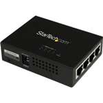 STARTECH - 4 PORT GIGABIT MIDSPAN - POE+ INJECTOR - 802.3AT AND 802.3AF - 120 V AC, 230 V AC INPUT - 52 V DC OUTPUT - 30.80 W - BLACK(POEINJ4G). BULK. IN STOCK.