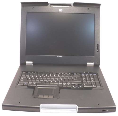 HP AG052A TFT7600 RACKMOUNT 17 INCH WXGA+ MONITOR & KEYBOARD INTEGRATED 1U FORM. REFURBISHED. IN STOCK.