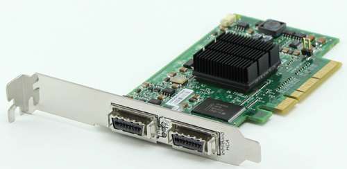 HP 483513-B21 INFINIBAND 4X DDR DUAL PORT PCI-E ZERO MEMORY HOST CHANNEL ADAPTER. REFURBISHED. IN STOCK.