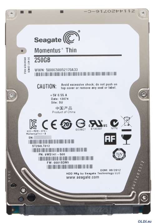 SEAGATE ST250LT012 MOMENTUS THIN 250GB 5400RPM SATA-II 16MB BUFFER 2.5INCH LOW PROFILE (1.0 INCH) INTERNAL HARD DISK DRIVE. REFURBISHED. IN STOCK.