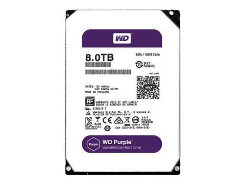 WESTERN DIGITAL WD80PUZX WD PURPLE 8TB 5400RPM SATA-6GBPS 128MB BUFFER 3.5INCH INTERNAL SURVEILLANCE HARD DISK DRIVE. BULK.