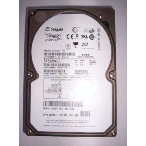SEAGATE ST39204LC CHEETAH 9.1GB 10000RPM ULTRA160 80PIN 3.5INCH LOW PROFILE (1.0 INCH) HOT PLUGGABLE HARD DISK DRIVE. REFURBISHED. IN STOCK.