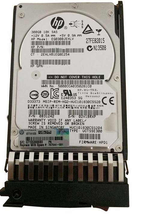 HPE EG0300JEHLV MSA 300GB 12GBPS SAS 10000RPM 2.5INCH SFF DUAL PORT ENTERPRISE HARD DRIVE WITH TRAY. BULK SPARE. IN STOCK.