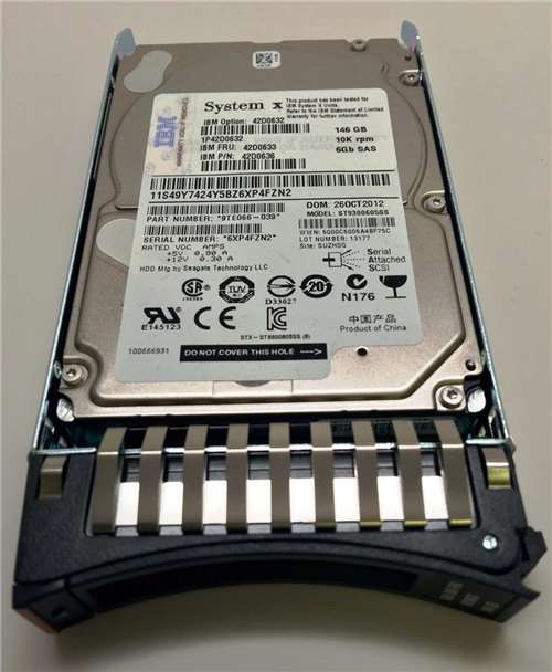 IBM 42D0636 146GB 10000RPM SAS 6GBPS 2.5INCH SFF HOT SWAP HARD DRIVE WITH TRAY. REFURBISHED. IN STOCK.