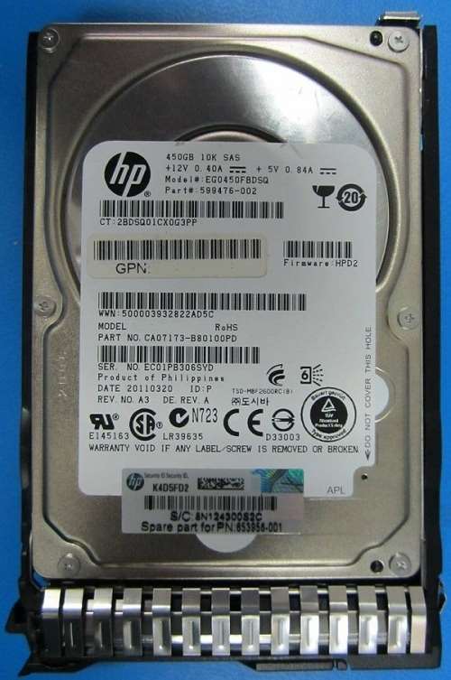 HPE 652572-B21 450GB SAS 6GBPS 10000RPM 2.5INCH SFF SC HOT PLUG ENTERPRISE HARD DRIVE DRIVE WITH TRAY FOR PROLIANT GEN8 & GEN9 SERVERS. REFURBISHED. IN STOCK.