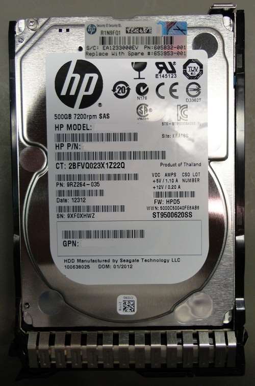 HPE 652745-S21 500GB SAS 6GBPS 7200RPM 2.5INCH SFF SC DUAL PORT HOT SWAP MIDLINE HARD DRIVE DRIVE WITH TRAY FOR PROLIANT GEN8 & GEN9 SERVERS. BULK (0 HOURS). IN STOCK.