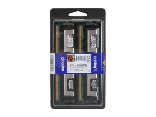KINGSTON - 8GB (2X4GB) 667MHZ PC2-5300 ECC FULLY BUFFERED DDR2 SDRAM 240-PIN DIMM GENUINE MEMORY KIT FOR HP PROLIANT SERVER (KTH-XW667/8G). BULK. IN STOCK.