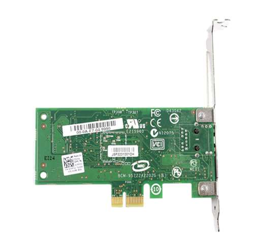 DELL VX9M4 5722 GIGABIT ETHERNET PCIE HALF HEIGHT NETWORK INTERFACE CARD. REFURBISHED. IN STOCK.