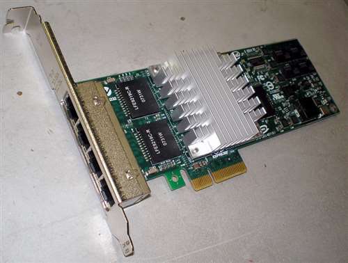 INTEL EXPI9404PTL PRO/1000 PT QUAD PORT LOW PROFILE SERVER ADAPTER PCI-E WITH STANDARD BRACKET. REFURBISHED. IN STOCK.
