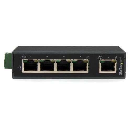 STARTECH - INDUSTRIAL 5 PORT ETHERNET SWITCH - SWITCH - 5 PORTS - UNMANAGED - DIN RAIL MOUNTABLE (IES5102). BULK . IN STOCK.