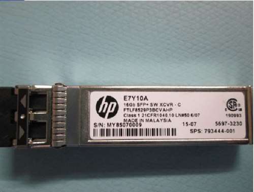 HP E7Y10A 16GB SFP+ SHORT WAVE 1-PACK COMMERCIAL TRANSCEIVER. REFURBISHED. IN STOCK.