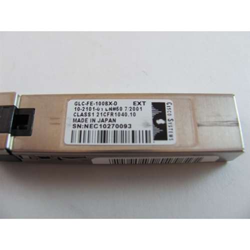 CISCO GLC-FE-100BX-D SFP (MINI-GBIC) TRANSCEIVER MODULE - 100BASE-BX - LC. REFURBISHED. IN STOCK.