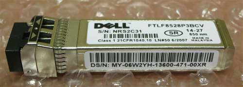 DELL FTLF8528P2BCV-DELL 8GB 850NM SHORT WAVE SW FIBRE CHANNEL FC SFP OPTICAL TRANSCEIVER MODULE FOR DELL POWERVAULT MD3600F/MD3620F. REFURBISHED. IN STOCK.