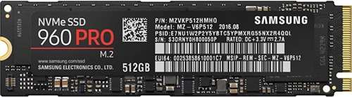 SAMSUNG MZ-V6P512BW 960 PRO M.2 2280- 512GB PCI EXPRESS 3.0 X4 (NVME) - M.2 CARD SOLID STATE DRIVE. BULK. IN STOCK.