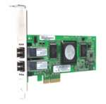 QLOGIC - SANBLADE 4GB DUAL PORT PCI-E FIBER CHANNEL HOST BUS ADAPTER (QLE2462-WB) WITH LONG STANDARD BRACKET. REFURBISHED. IN STOCK.