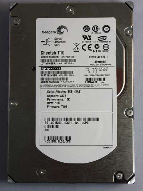 SEAGATE CHEETAH ST373355SS 73GB 15000RPM SAS 3GBPS 16MB BUFFER 3.5INCH INTERNAL HARD DISK DRIVE. REFURBISHED. IN STOCK.