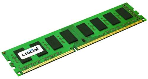 CRUCIAL - 8GB (1X8GB) 1600MHZ PC3-12800 ECC REGISTERED DDR3 SDRAM 240PIN DIMM CRUCIAL MEMORY (CT102472BB160B). BULK.