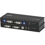 ATEN - DVI DUAL VIEW KVM EXTENDER - 1 COMPUTER(S) - 1 REMOTE USER(S) - 196.85 FT RANGE - 4 X NETWORK (RJ-45) - 3 X USB - 4 X DVI(CE604). BULK.