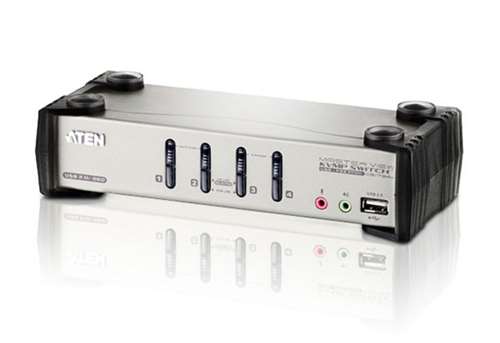 ATEN - 4-PORT USB KVMP SWITCH - 4 X 1 - 4 X HD-15 KEYBOARD/MOUSE/VIDEO (CS1734B). BULK. IN STOCK.