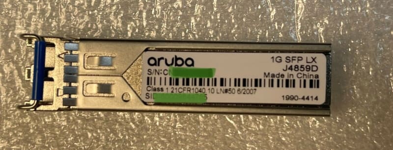 HP J4859D ARUBA 1G SFP LC LX 10km SMF Transceiver. BULK. IN STOCK.