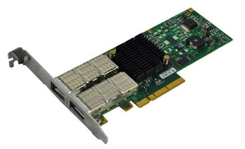 HP 593412-001 4X QDR CX-2 INFINIBAND DUAL PORT PCI EXPRESS 2.0 X8 HOST CHANNEL ADAPTER WITH STANDARD BRACKET. REFURBISHED. IN STOCK.