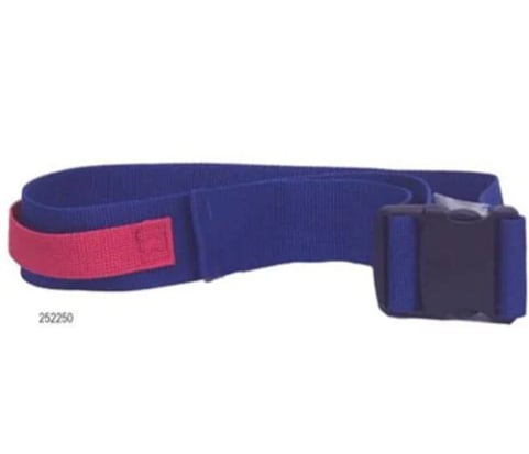 Skil-Care EZ Clean Gait Belt with Delrin Buckle - Blue with Two Red Handles