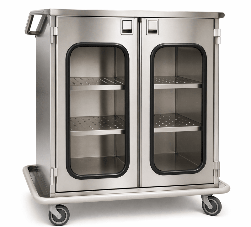Case Cart with Double Glass Doors