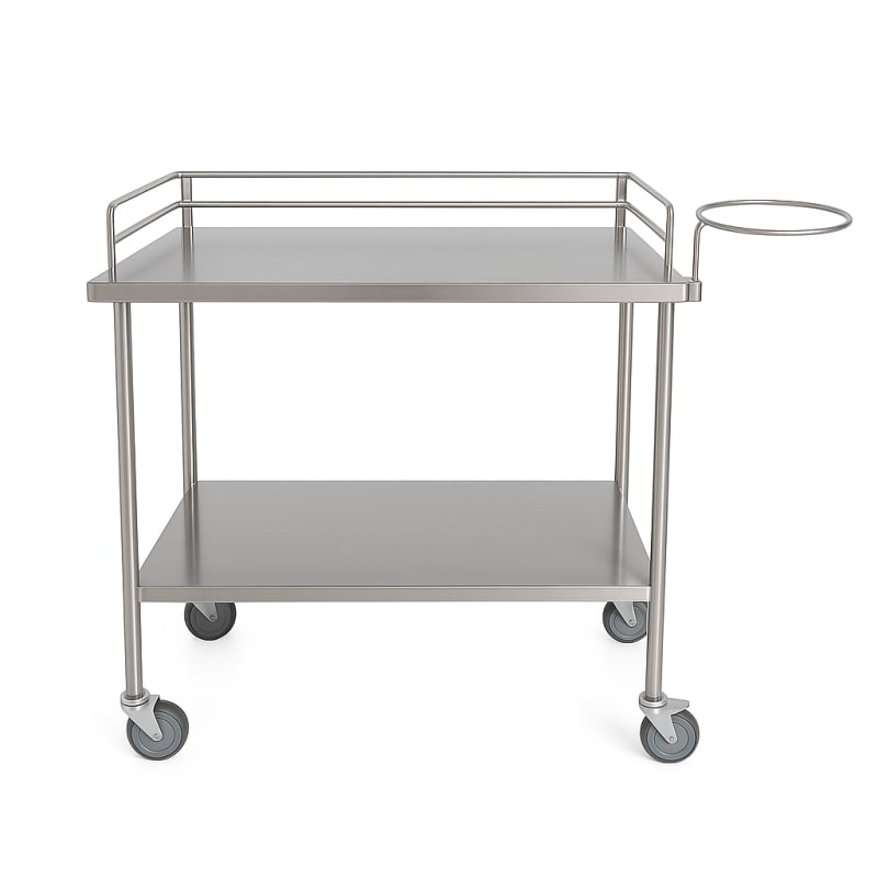 Large Instrument Back Table With Shelf, Various Sizes