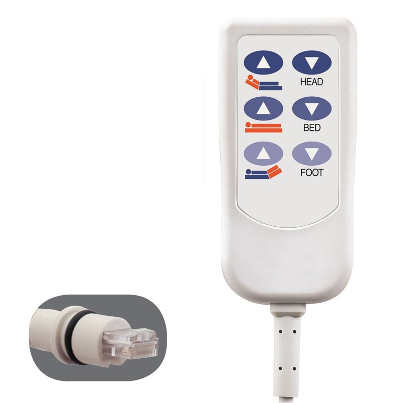 HD2 Bed Control for Joerns EasyCare Beds 3 and 5, 10-pin RJ50, 6 button