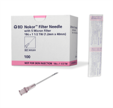 BD Nokor 5 Micron Filter Needle 18 G x 1 1/2 in. Sterile, Single Use