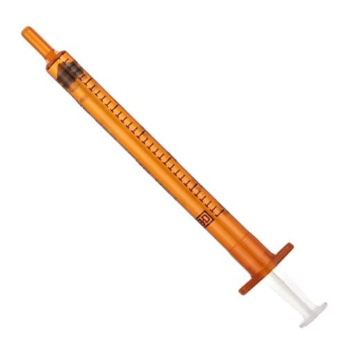 BD Amber Oral Syringe with Non-Luer Tip, 1 mL
