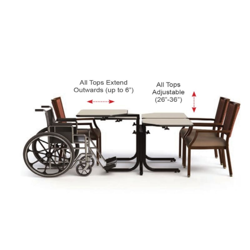B2   座卓 4-Person Wheelchair Accessible Adjustable Table â