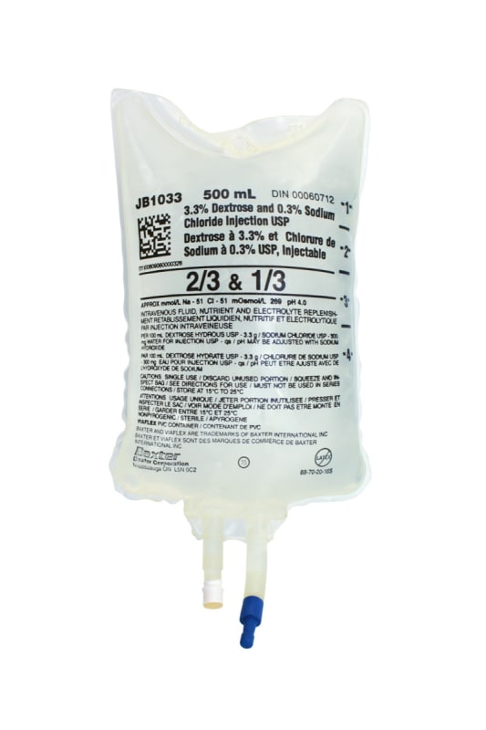 3.3% Dextrose and 0.3% Sodium Chloride Injection, USP, 500 mL
