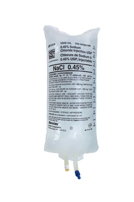 Baxter 0.45% Sodium Chloride Injection, USP, 1000 mL