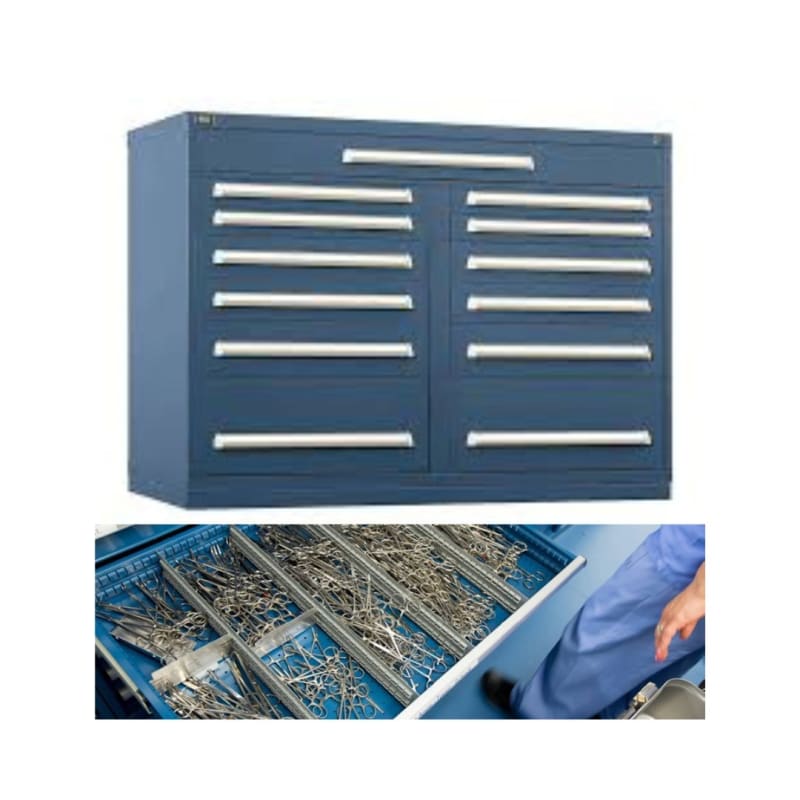 Vidmar 60" Double-Wide 13 Drawer Cabinet