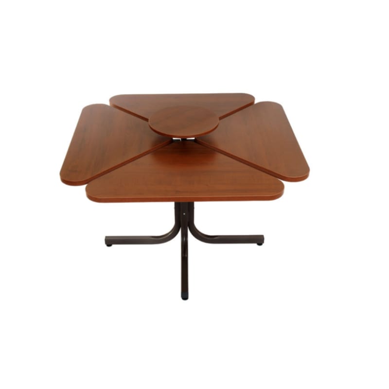 Height Adjustable Ergonomic Square (4 Sections) Table with Central Turntable