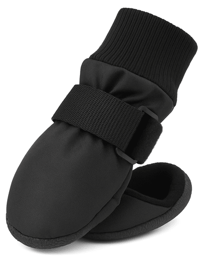 PolarPaws Black Waterproof Soft Sole Winter Dog Booties