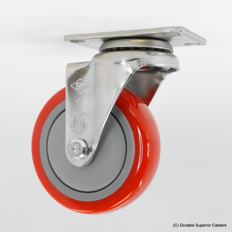 4"X1-1/4" POLY ON POLY SWIVEL CASTER