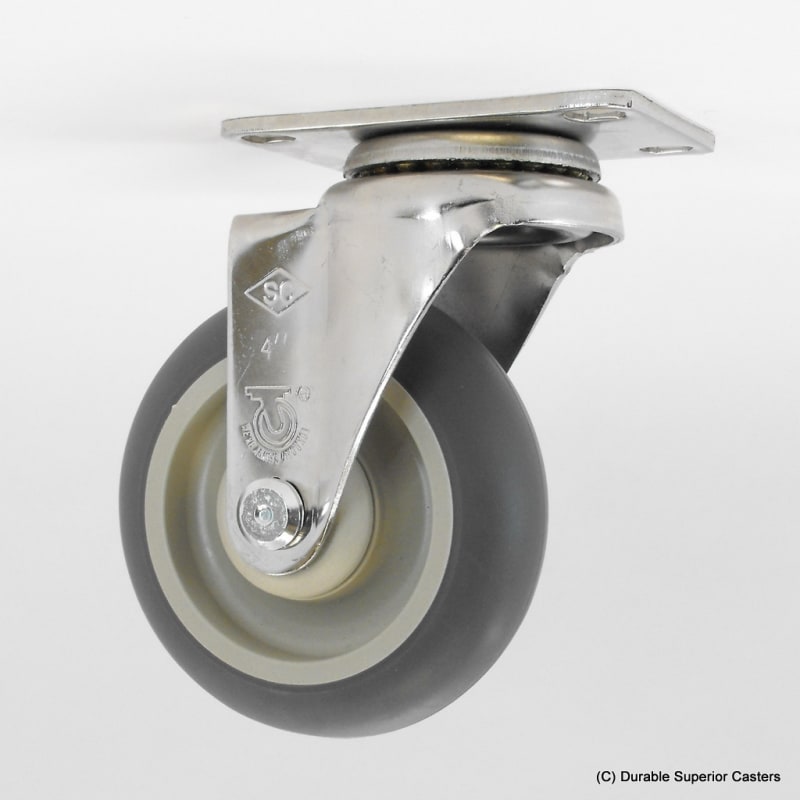 4" x 1-1/4" THERMOPLASTIC RUBBER SWIVEL CASTER