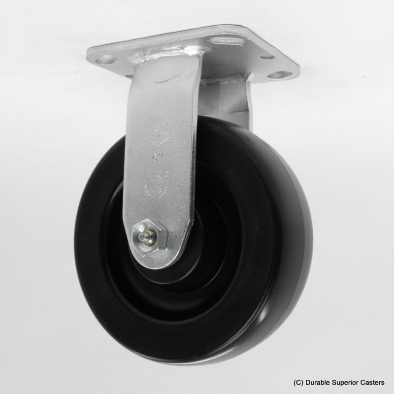 4" x 2" BLACK HARD PLASTIC RIGID CASTER