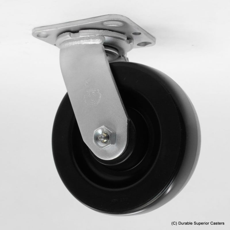 5" x 2" BLACK HARD PLASTIC SWIVEL CASTER