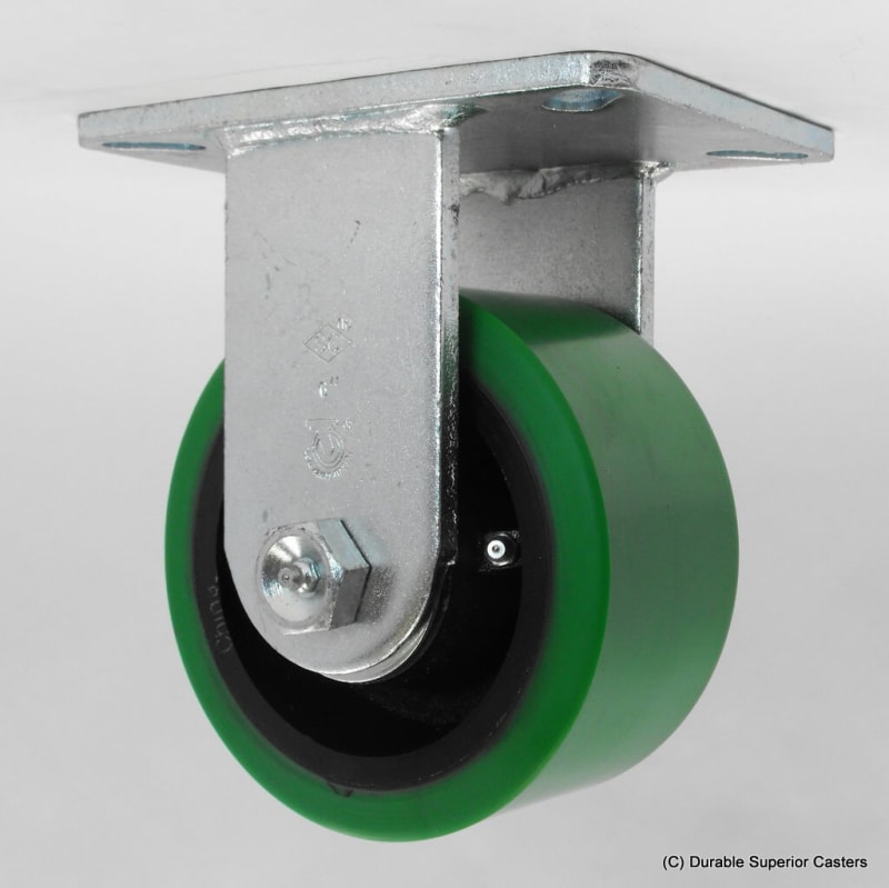 photo of 10"X3" THICK TREAD POLY ON IRON RIGID CASTER